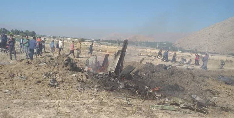محل سقوط هواپیمای نظامی در کازرون