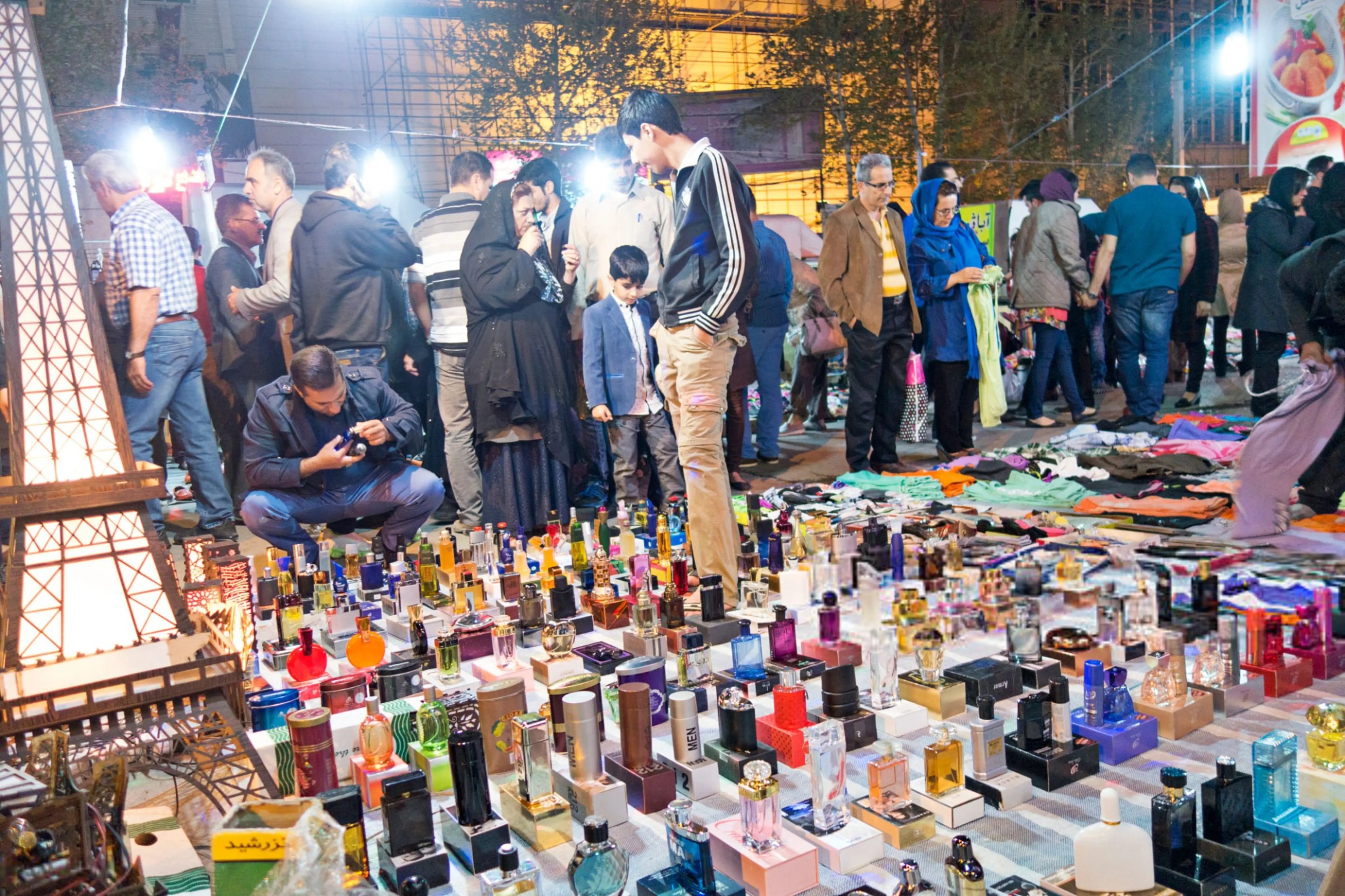 Evening market selling perfumes