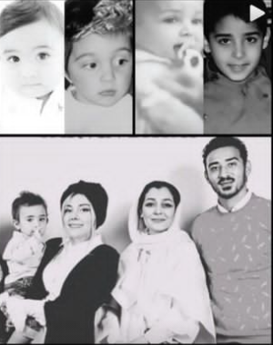 ساره بیات در کنار رضا گوچی و خانواده اش /عکس