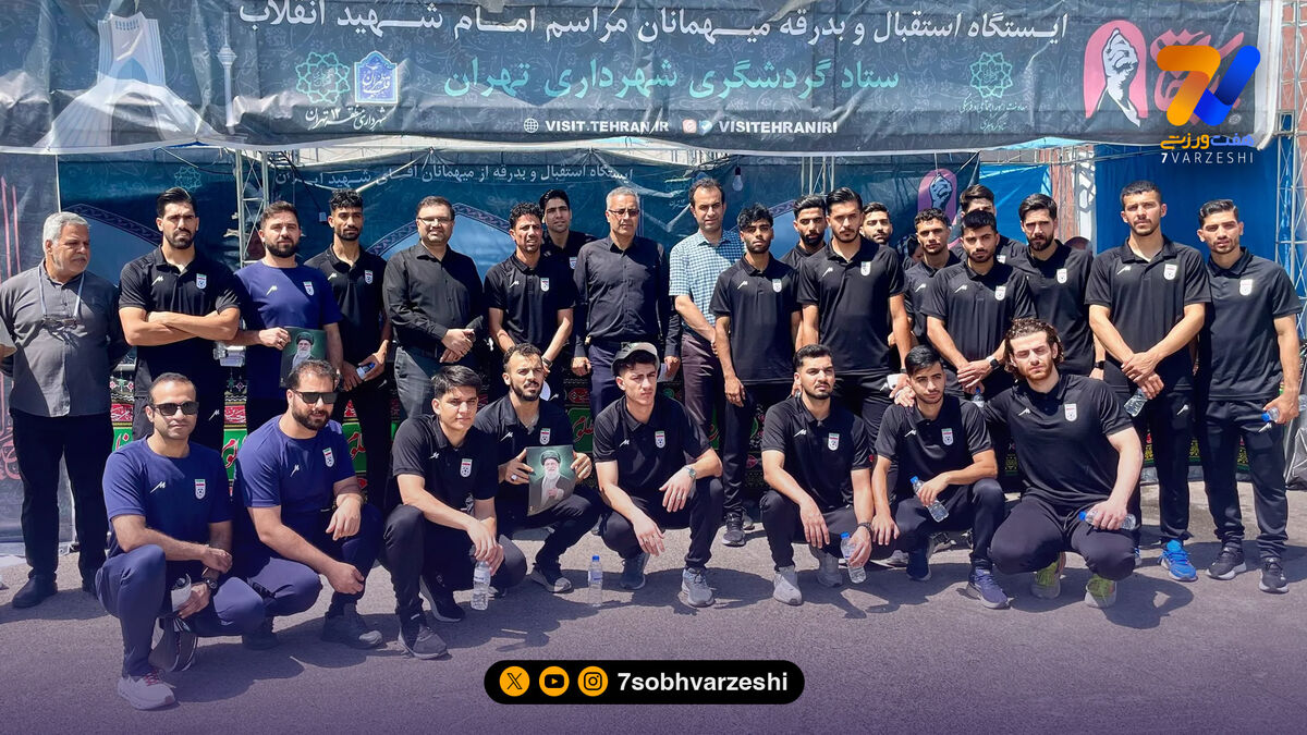 حضور ملی‌پوشان فوتسال در مراسم وداع با پیکر رهبر شهید