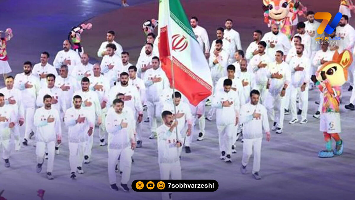 رژه کاروان شهدای ناو دنا در بازی های آسیایی ساحلی سانیا