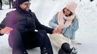 لحظات عاشقانه محسن تنابنده و سونیا حسینی