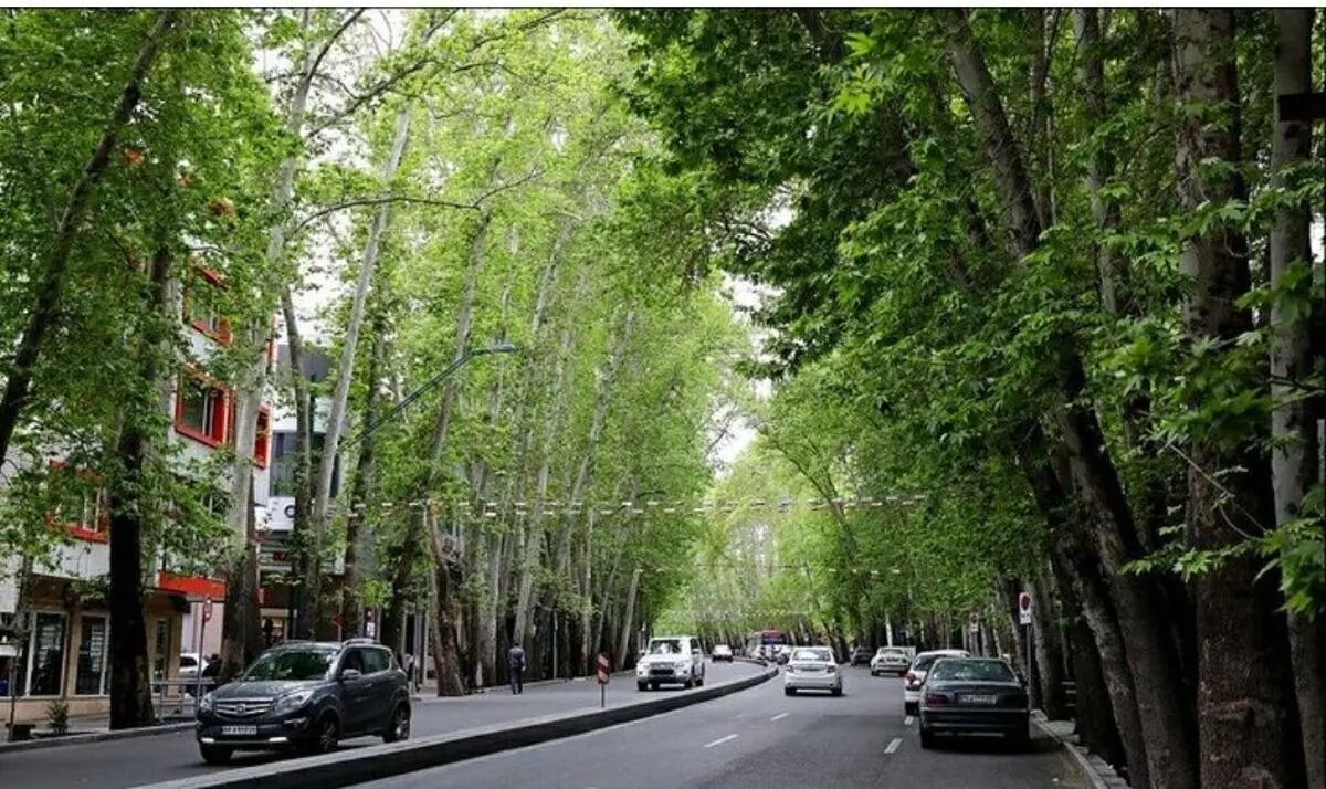 عکس رنگی خیابان ولیعصر در دهه ۴۰