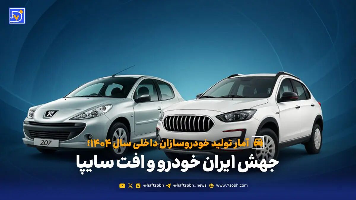 آمار تولید خودروسازان داخلی در 1404؛ جهش ایران خودرو و افت سایپا