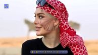 استایل روز| سحر قریشی با کت‌وشلوار اورسایز در خیابان‌های دبی