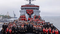 کیم جونگ اون و دخترش روی عرشه ناوشکن‌ ۵۰۰۰ تنی