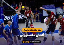 خلاصه والیبال اسلوونی 3 - آلمان 1 (لیگ ملت‌های والیبال)